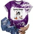 thumbnail image 2 of Akiihool Halloween Womens Clothes Women's T-Shirts Crew-Neck Boho Flowers Wildflowers Tee Cute Summer Graphic Shirts Short Sleeve T Shirt Purple,L, 2 of 5