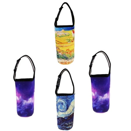

4x Tumbler Carrier Holder Reusable Coffee Mug Insulated Mug Bag Cup Holder Water Bottle Sleeve for Outdoor Cycling Fishing Blue Violet