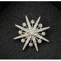 Namzi Women Crystal Big Safety Pin Jewelry Brooch Knit Scarf Lapel or Collar Brooch Pin （Octagonal Gold）