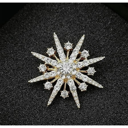 Namzi Women Crystal Big Safety Pin Jewelry Brooch Knit Scarf Lapel or Collar Brooch Pin （Octagonal Gold）