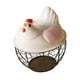 thumbnail image 2 of Cesta de huevo de pollo Soporte de huevo fresco Contenedor de almacenamiento de huevo redondo rústico Encimera Cesta de recolección de huevos para Cuadrícula negra rosa, 2 of 8