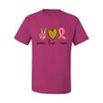 thumbnail image 3 of Peace Love Breast Cancer Awareness Breast Cancer Awareness Men's Graphic T-Shirt, Fuschia, X-Large, 3 of 5