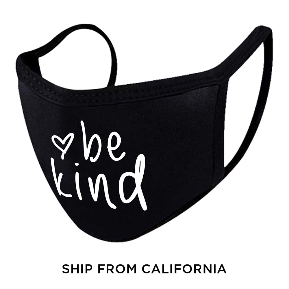 Reusable Fabric Mouth Mask Washable Face Cloth Mask Mouth Mask 3 Layered 100% Cotton Face Mask with Saying Be Kind Kindness Facial Cover Breathable Mask