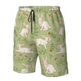 thumbnail image 3 of Wukai Cute Rabbit And Flower Print Beach Trunks with Compression Liner Swimsuit Quick Dry Beach Sports Shorts with Pocket-Small, 3 of 8