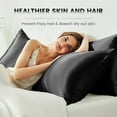 thumbnail image 6 of THXSILK Hyaluronic Acid Silk Pillowcase for Hair and Skin,22 Momme Mulberry Silk Pillowcase with Hidden Zipper,Both Side 100% Pure 6A+ Mulberry Silk Cooling Pillow Cover, King Size(20"X36"), Black, 6 of 8