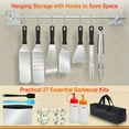 thumbnail image 6 of 27PCS Griddle Grill Accessories, Flat Top Grill Tools Set for Blackstone and Camp Chef,  Outdoor BBQ Utensil Kit Including Spatula, Squeeze Bottle, Tongs, Egg Rings and Bag Griddle Tools, 6 of 8