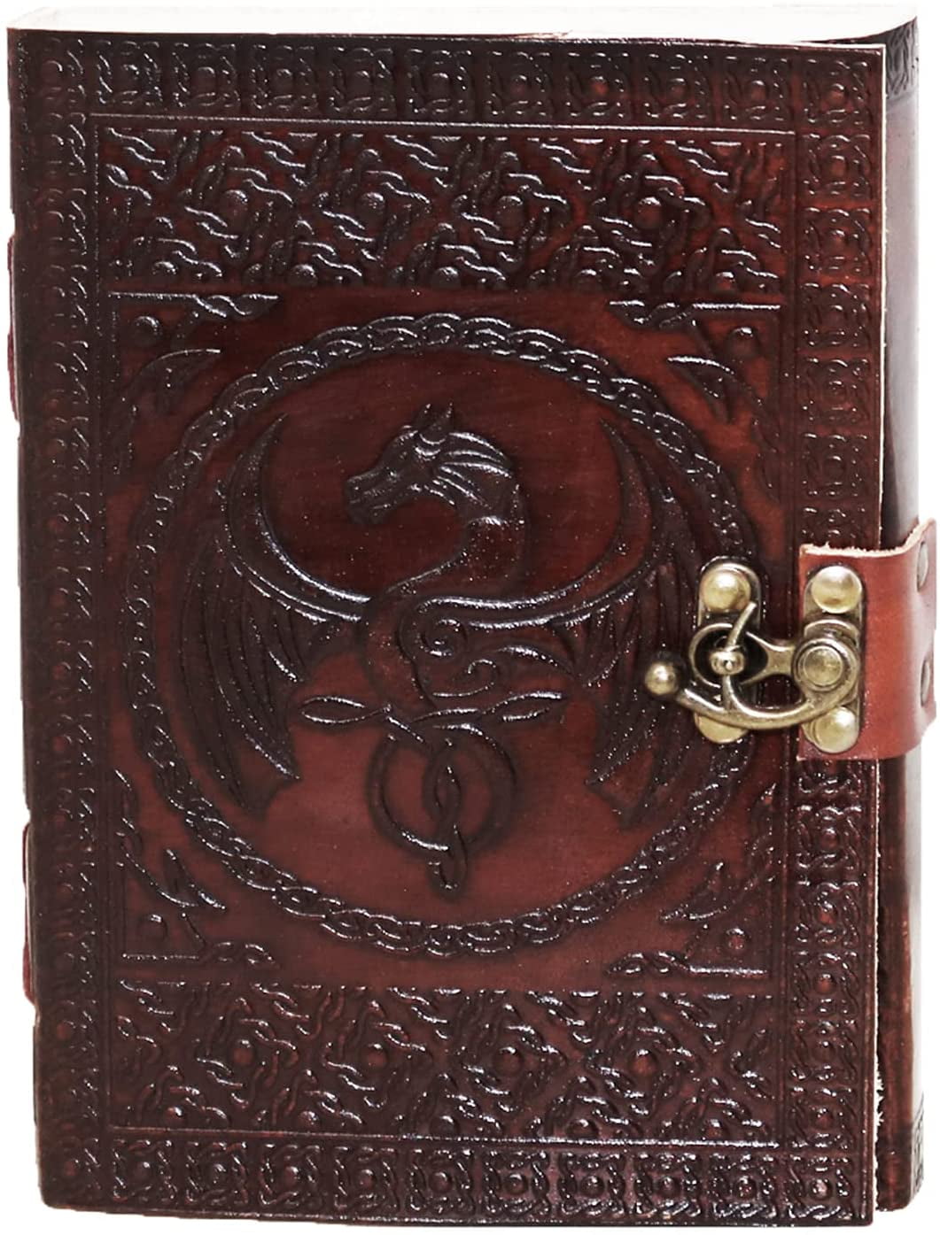 18 cm Dragon Leather Blank grimoire Leather Journal Book of Shadows Spell Book Leather Diary Journal Notebook Sketchbook for Artists