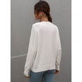 thumbnail image 5 of Women's Long-Sleeve Crewneck Sweater Hollow Cable Knit Pullover Sweaters, 5 of 5