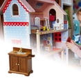 thumbnail image 6 of Kokiya Dollhouse Bathroom Cabinet Bathroom Scene Holiday Gifts Dollhouse Sink Pretend Play Toy for 1/16 Playset Decoration Supplies brown, 6 of 9
