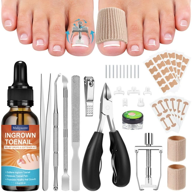 Kit de tratamiento para uñas encarnadas Malyscent con gotas y herramientas