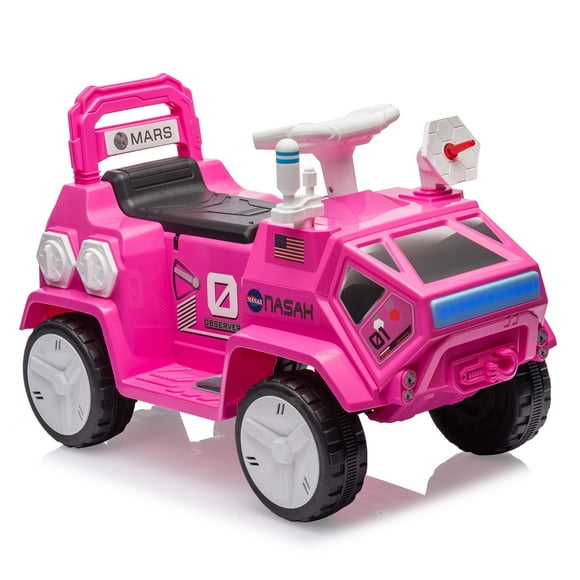 6V Kids Ride On Car, Powerful and Safe Ride-On Toy, Electric Ride On Car with Rocket Sound, 2.8mph Max Speed, Flash Lights, Music, USB, Ride On Toy for Kids