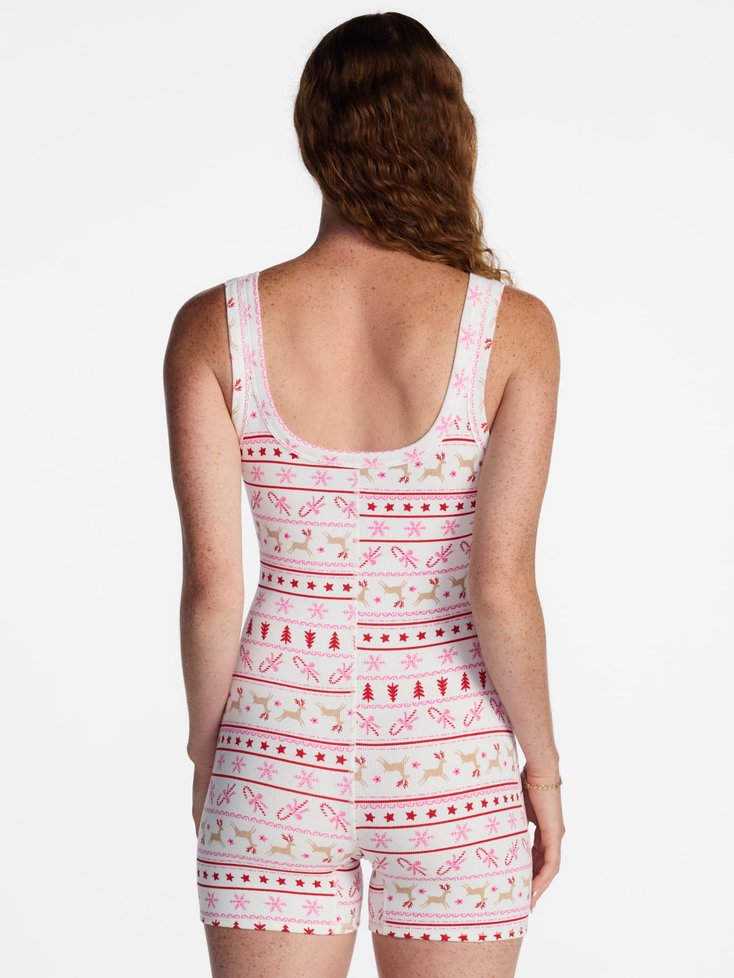No Boundaries Women's Cotton Stretch Ribbed Romper, Sizes XS-XXXL