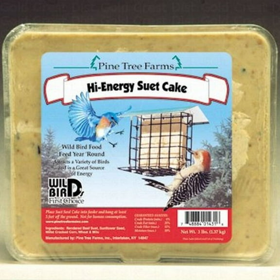 Pine Tree Farms Hi-Energy Suet Cake, 3 lbs., Pack of 8