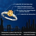 thumbnail image 2 of Gem Stone King 925 Silver and 10K Yellow Gold Yellow Citrine and Lab Grown Diamond Engagement Ring for Women | 1.55 Cttw | Oval Checkerboard 8X6MM | Gemstone November Birthstone | Size 9, 2 of 6