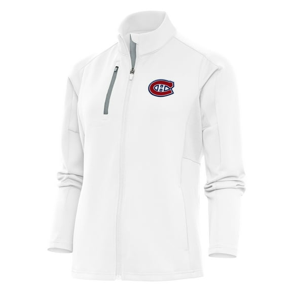 Women's Antigua White Montreal Canadiens Team Logo Generation Full-Zip Jacket