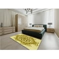 thumbnail image 4 of Ahgly Company Indoor Square Patterned Dark Golden Rod Brown Area Rugs, 5' Square, 4 of 6
