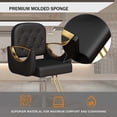 thumbnail image 5 of Barber Chair Salon Chair 360 Degrees Rolling Swivel Barber Chairs Hydraulic Hair Chair Capacity Up to 330 Lbs All Purpose Beauty Spa Equipment, Black, 5 of 8