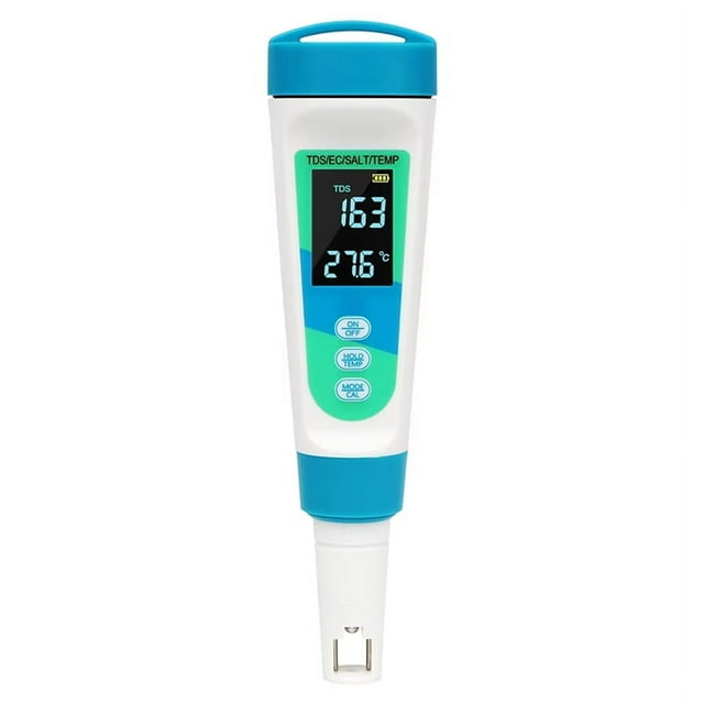 4-in-1 TDS/EC/Salinity/Temperature Detector Salt Content Test Water Quality Meter for Swimming Pools Water Aquarium,1 * 4-in-1 TDS/EC/Salinity/Temperature Detector,Blue