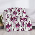 thumbnail image 3 of Honeii Tulips Flowers print throw blanket, crafted from cozy cotton flannel, offers versatile home decor as a bedding suitable for all seasons.-40"x30", 3 of 6