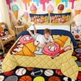 thumbnail image 3 of Erosebridal Baseball Sundae & Popsicle Print Full Size Comforter Sets, Fun Treats Bedding Sets for Kids Boys and Girls, Navy Reversible 3 Pieces, 1 Comforter and 2 Pillowcases, 3 of 6