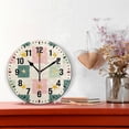 thumbnail image 2 of Yayeee 10" Wall Clock Battery Operated Quartz Round Silent Non-Ticking Home Decor, Beige Abstract, 2 of 6