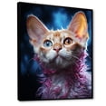 thumbnail image 2 of Designart "Dreamy Devon Rex Cat I" Animals Cat Floater Framed Canvas Wall Art, 2 of 5