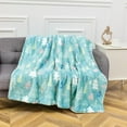 thumbnail image 4 of Reversible and Ultra-Plush Flannel Fleece-Winter Christmas Sherpa Throw- Lightweight Soft and Cozy-Holiday Decorative Throw, Perfect for Lounging, 50 x 60 inches, Mint Tree, 4 of 6