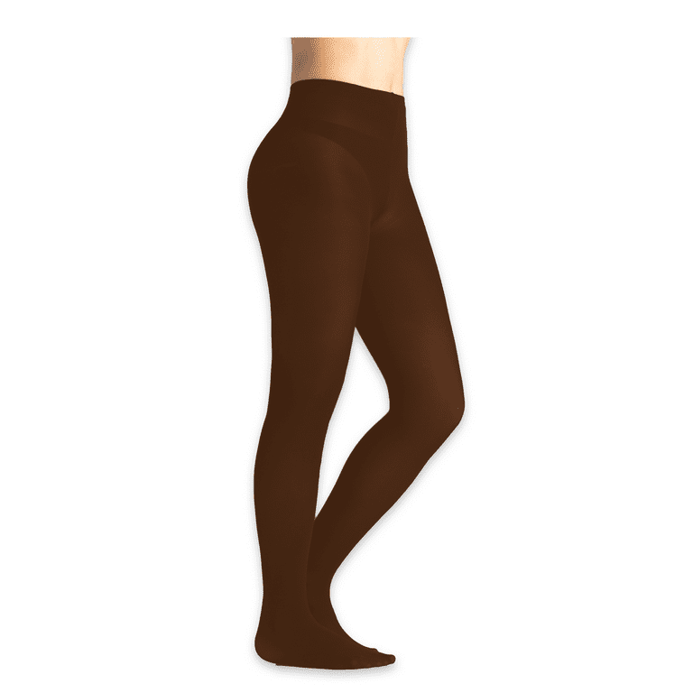 On The Go Women's Classic Opaque Brown Footed Tights 