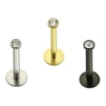 thumbnail image 1 of Labret Stud Push-In 16G Surgical Steel With Press Fit Jeweled, 1 of 1