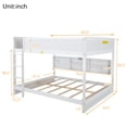 thumbnail image 2 of Harper & Bright Designs Bunk Bed Queen over Queen with Storage Cabinets, Queen Wood Bunk Bed Frame with Charging Station, Guardrails and Ladder, White, 2 of 15