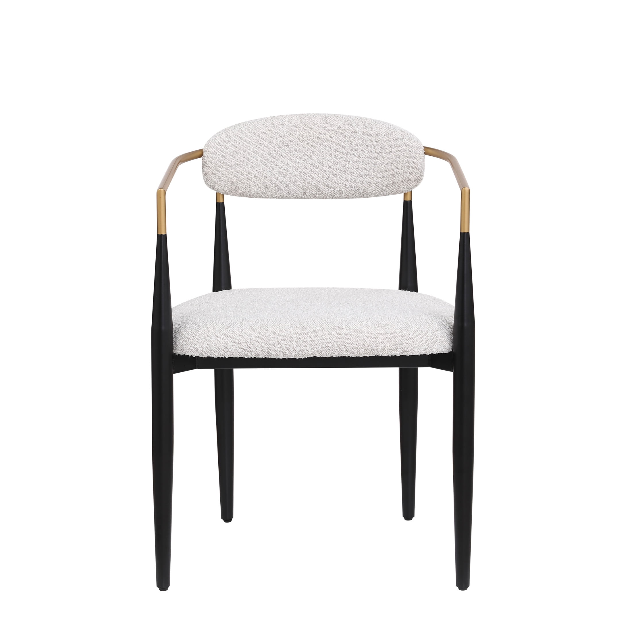 Barnes Modern Glam Beige, Black, & Gold Colored Cushioned Dining Chair