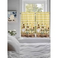 thumbnail image 3 of Gnomes Sunflower Bathroom Window Curtain, Yellow Checkered Pastoral Botanical Wooden Light Filtering Coffee Kitchen Curtains, Bedroom Living Room Curtains 2 Panel 84"x45", 3 of 6