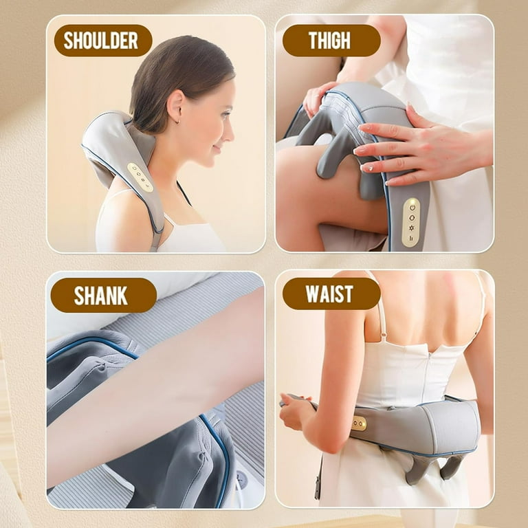 Shoulder and Neck Massager, Wireless Shiatsu Neck Massager, Electric Back  Massager with Heating, Gifts for Men and Women