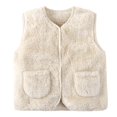 thumbnail image 2 of LIJCC Toddler Girl Boys Sleeveless Vest Fleece Plush Zip up Cute Soft Jackets Sherpa Waistcoat Plaid Zipper Outerwear with Pockets Baby Fall Winter Outerwear, 2 of 5