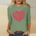 thumbnail image 5 of Gamivast Valentine Shirt for Women Cute Love Heart 3/4 Sleeve Casual Tee Tops Casual Loose Crew Neck Trendy Thsirts Holiday Tunic Pullover Spring Outfit, 5 of 6