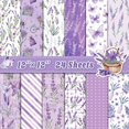 thumbnail image 1 of 24 Sheets Scrapbook Paper 12inch X 12inch Double-Sided Bows Pattern Paper Decorative Decoupage Cardstock Lavender, 1 of 7
