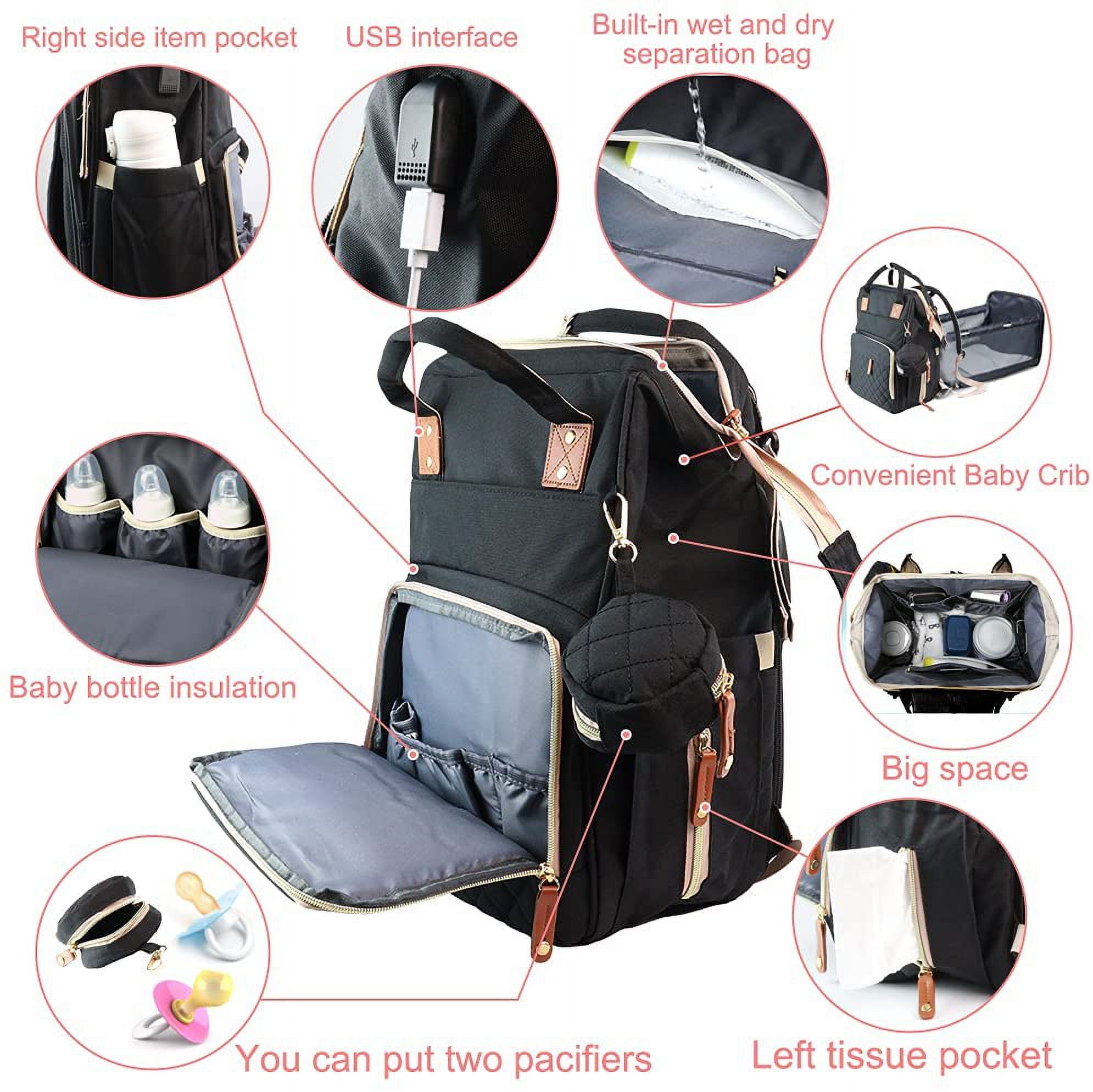 Baby Products Online - Diaper Bag Spacious Large Capacity Stroller Organizer  Travel Baby Newborn Diaper Bags Mom Backpack Baby Care Bag Storage Trolley  - Kideno