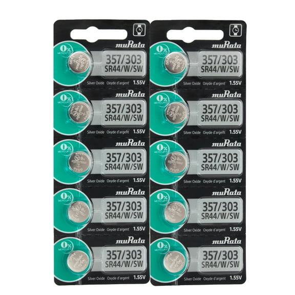 Murata Hologram SR44W 303 357 Silver Oxide Watch Batteries (10 Pcs)