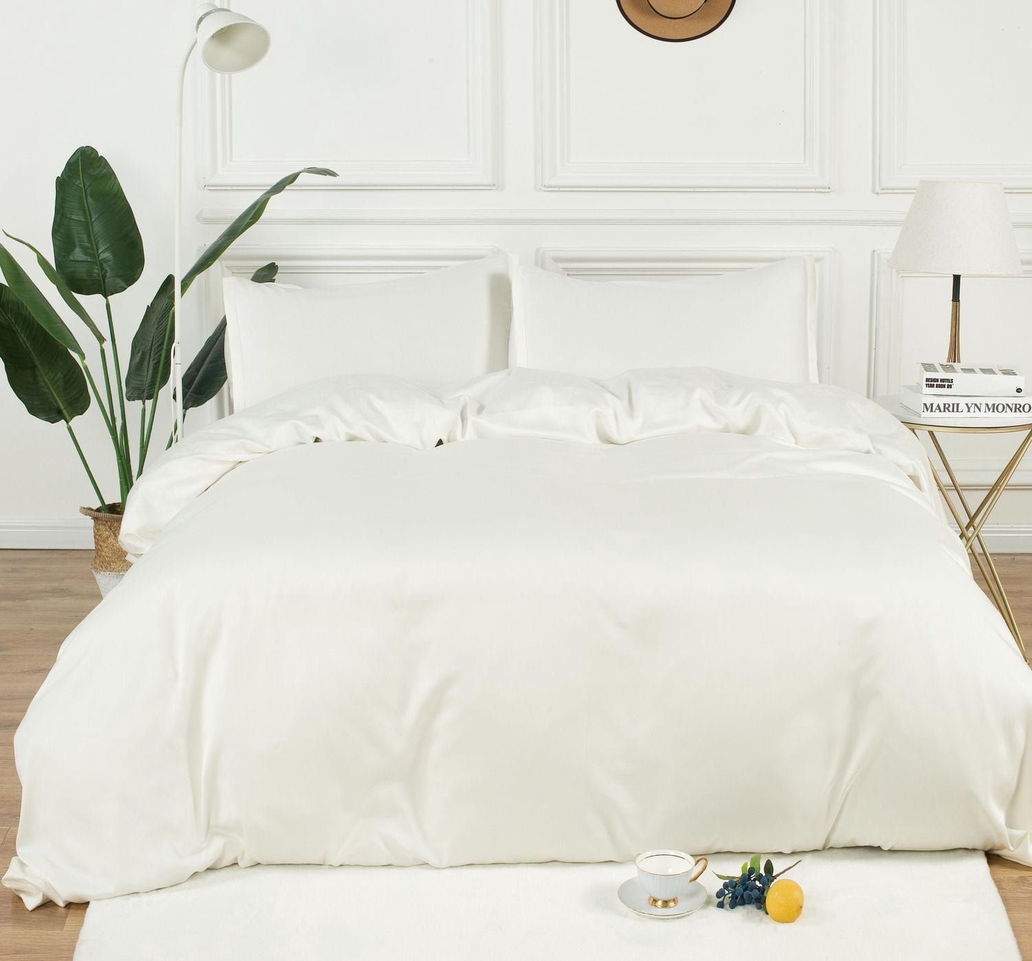 Fabstyles 100% Bamboo Duvet Cover | Silky Soft, Breathable, Cooling, Hypoallergenic and Oeko-TEX Certified Bamboo Comforter Cover for Queen, King