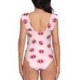 thumbnail image 6 of Yiaed Cute Pig Nose Print Women's Ruffled One Piece Swimsuit V Neck Swimwear Slimming Monokini for Woman-X-Large, 6 of 8