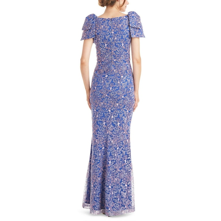 Js collections embroidered trumpet gown sales