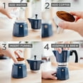 thumbnail image 4 of GROSCHE MILANO Stovetop Espresso Maker, Moka Pot, 3 Espresso Cups, Blue, 4 of 10