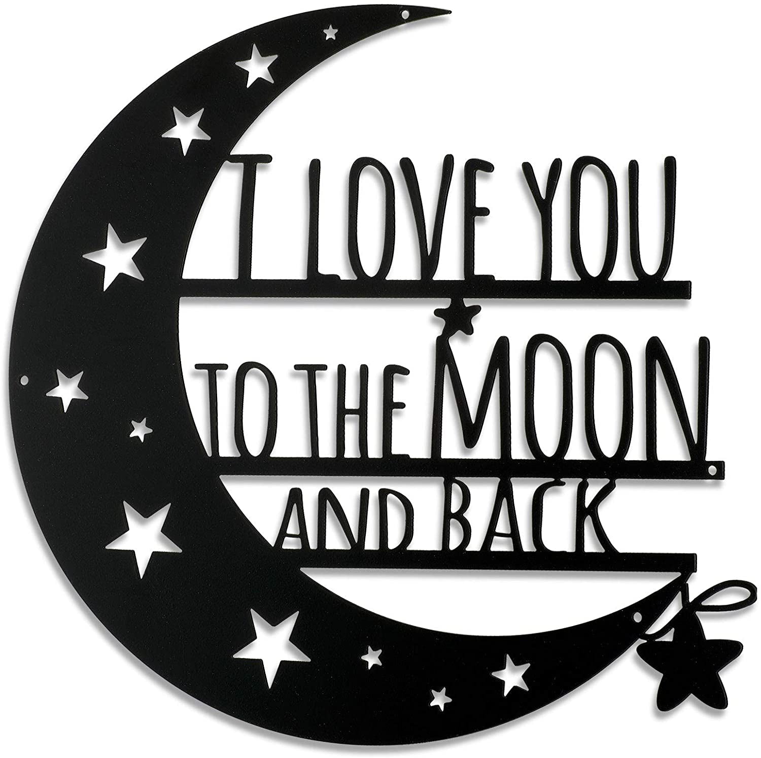 Love you to Moon & Back quote personalised metal wall hanging valentines gift 