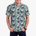 thumbnail image 1 of Balery PUG HEAD And Flower Camisa Polo de Hombre con Estampado, de Manga Corta y Tejido Medio, Camisa Tipo Golf Polo-4X-Large, 1 of 6