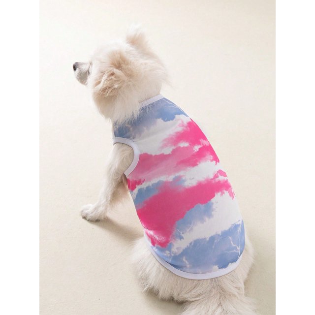 Random Style 1pc Comfortable And Soft Pet Vest For Cats And Dogs, Gradient Color Four Seasons