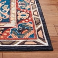 thumbnail image 5 of SAFAVIEH Riviera Ulysses Medallion Polyester Machine Washable Area Rug, Red/Navy, 5'5" x 7'7", 5 of 13