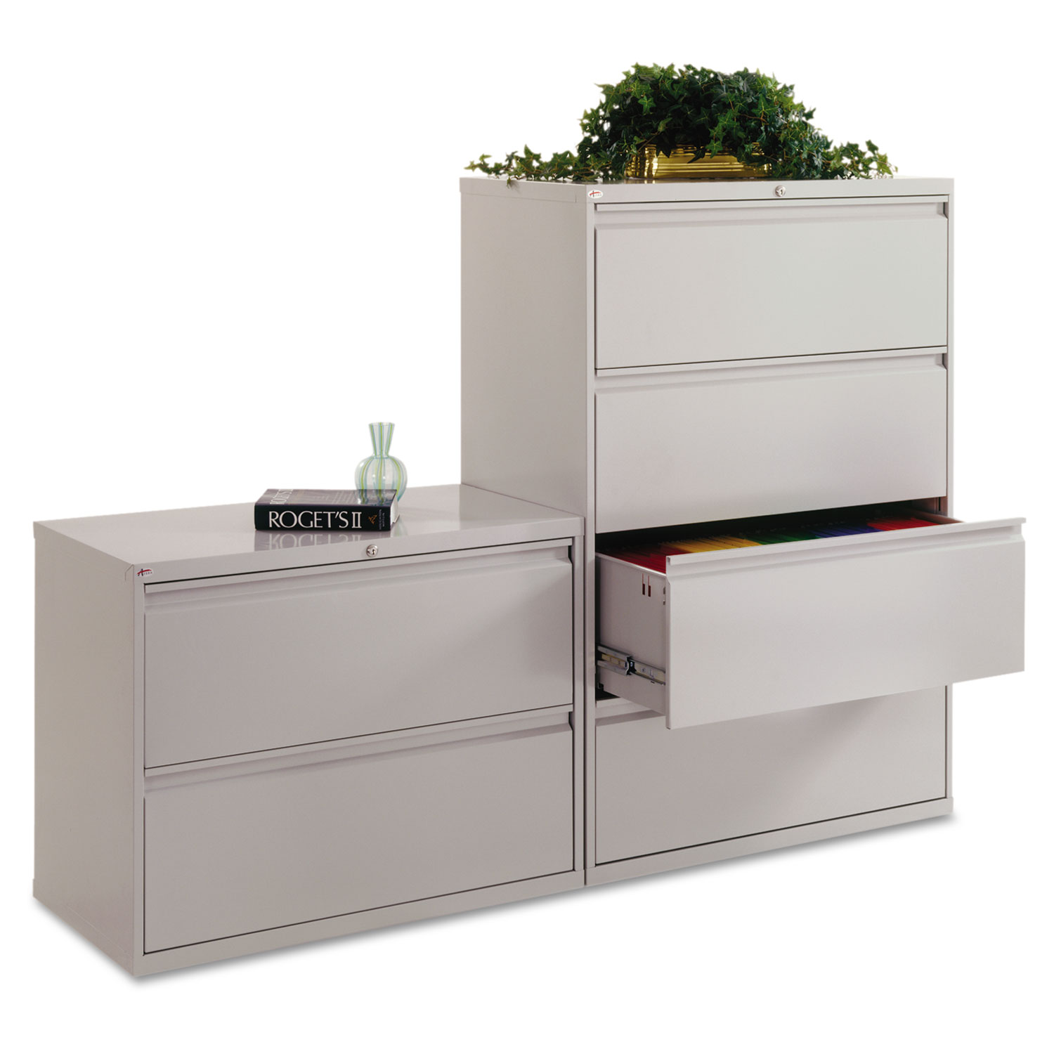 Alera Four-drawer Lateral File Cabinet, 36w X 18d X 52.5h, Light Gray - image 3 of 3