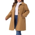 thumbnail image 5 of Agnes Orinda Women's Plus Size Coat Turndown Collar Single Breasted Warm Long Coats with Pocket 3X Camel, 5 of 7