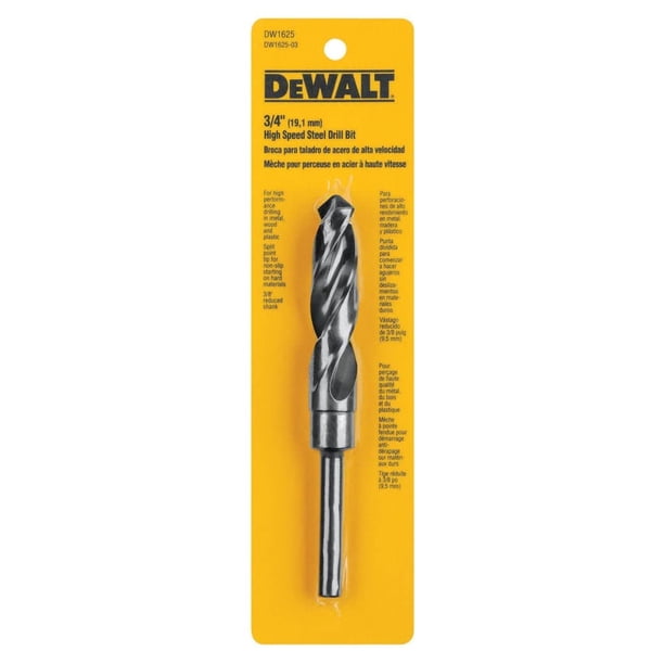 Broca helicoidal DEWALT DW1625, 19 mm, óxido negro, vástago de 12,7 mm