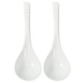 thumbnail image 1 of 1 Set 2 Pcs Big Spoons Heavy Duty Deep Porcelain Spoons Ceramic Porcelain Spoons (White), 1 of 8